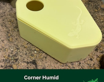 CORNER Lay box Humid Hide, Reptile Egg Laying Box, Humidity house For Crested, Gargoyle & Leopard Gecko or Chameleon, Gift For Pet Lover