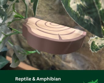 LOG LEDGE Reptilienplattform, Vivarium Dekor, Geschenk für Gecko mit Haube, Laubfrosch, Spinne, Klettern Aalstelle, SUCTION Cups
