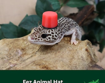 FEZ Hat for Small Pet, Critter Accessory, Funny Gift for reptile lover, amphibian, bearded dragon, frog, gecko, Hamster, Guinea pig, rat