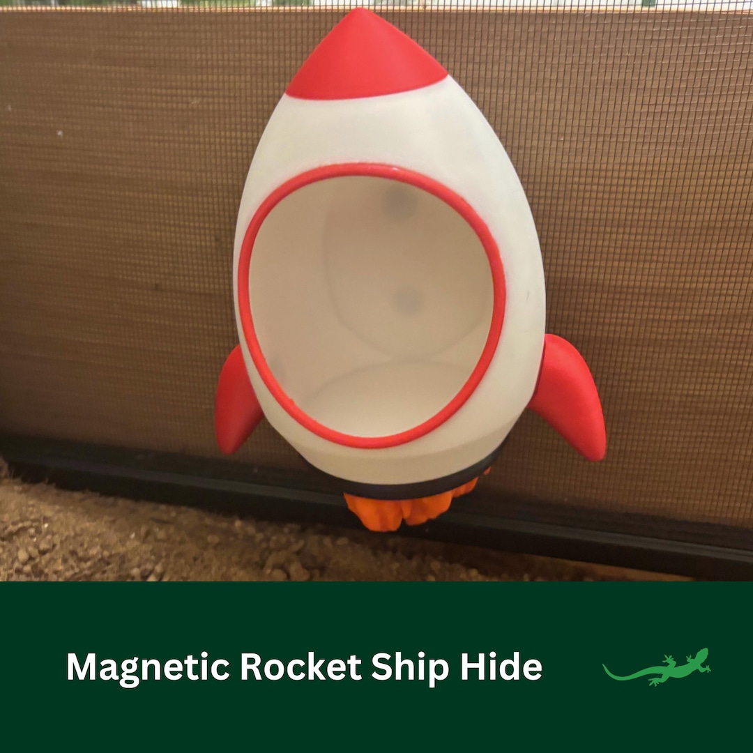 MAGNETIC ROCKET Wall Mounted Reptile Hide, Vivarium Accessory Gift for ...