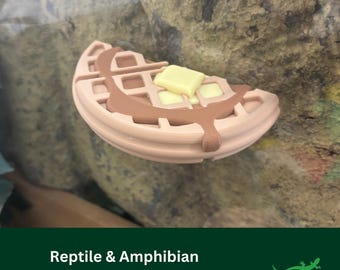 Plataforma para reptiles WAFFLE LGE, decoración de vivero, regalo para gecko crestado, rana arborícola de White, araña, lugar para tomar el sol para escalar, ventosas