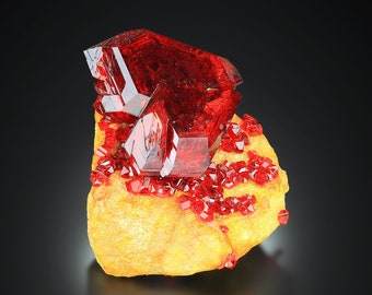 GESCHENK! Seltener PRUSKIT-Rubinkristall auf wunderschönem Matrix-Mineral-Chakra
