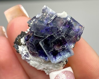 Beautiful Phantom FLUORITE & ARSENOPYRITE from Yindu, China Crystal Cluster