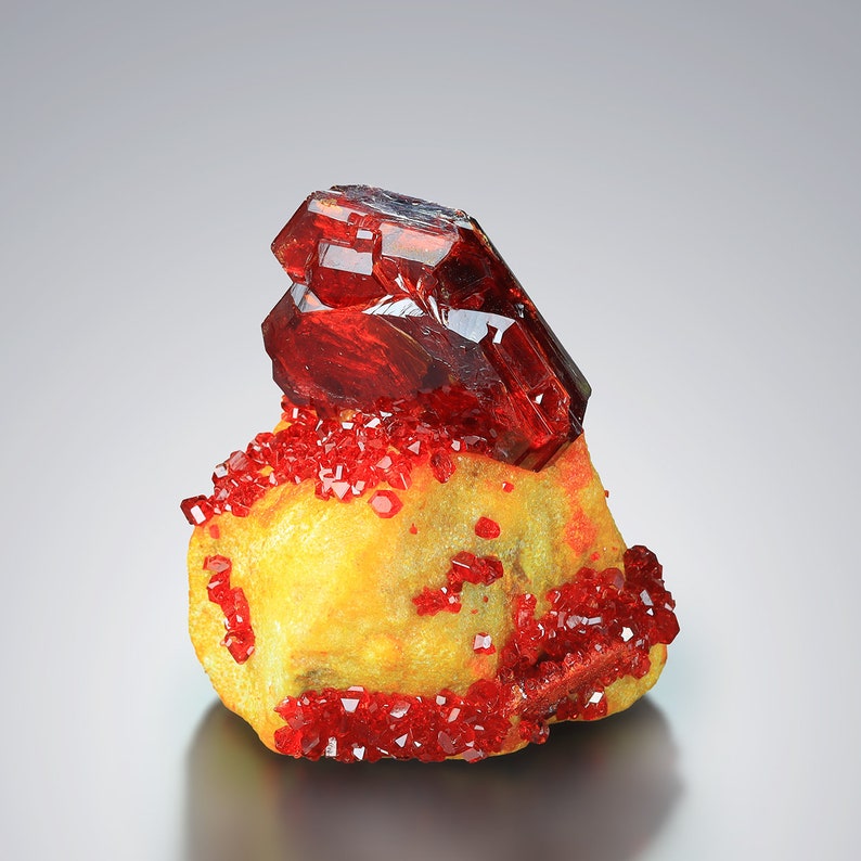 REGALO Raro cristallo di rubino PRUSKITE su Chakra minerale Matrix Bellissimo immagine 3