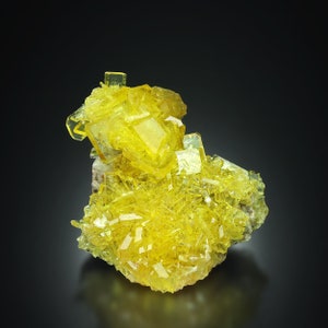 ¡EXTRAÑO! Cristal de REGALO DE PRUSKITA Amarillo Limón en Matrix Mineral Chakra