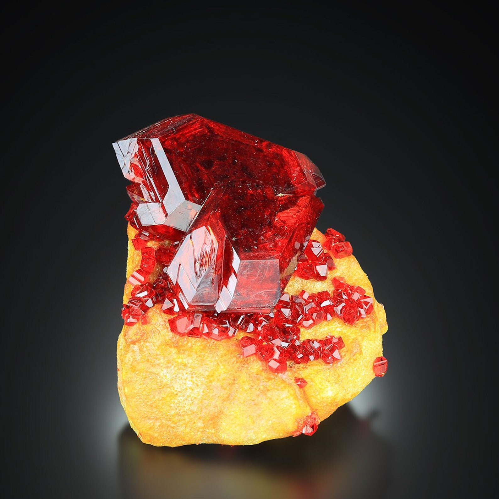 Rare PRUSKITE Ruby Crystal on Matrix Mineral
