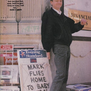 Original Vintage Mini Poster / Magazine Clipping - Mark E. Smith (The Fall), 1991
