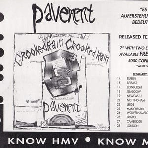 Vintage Pavement Band Mini Poster - Crooked Rain Clipping