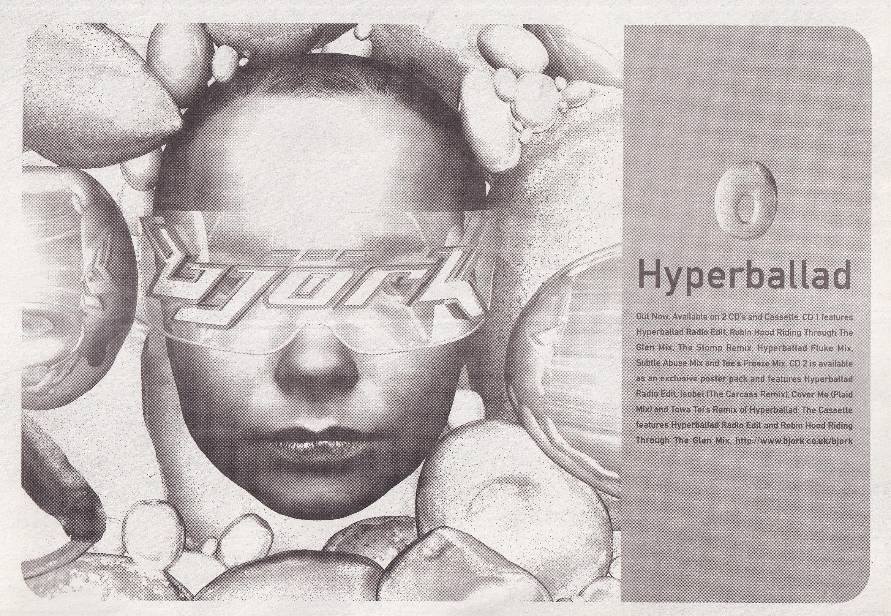 Original Vintage Mini Poster / Newspaper Clipping - Bjork