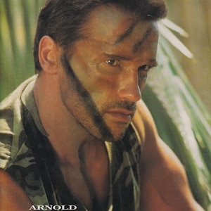 Original Vintage Mini Poster / Zeitschriftenausschnitt - Arnold Schwarzenegger (Raubtier)