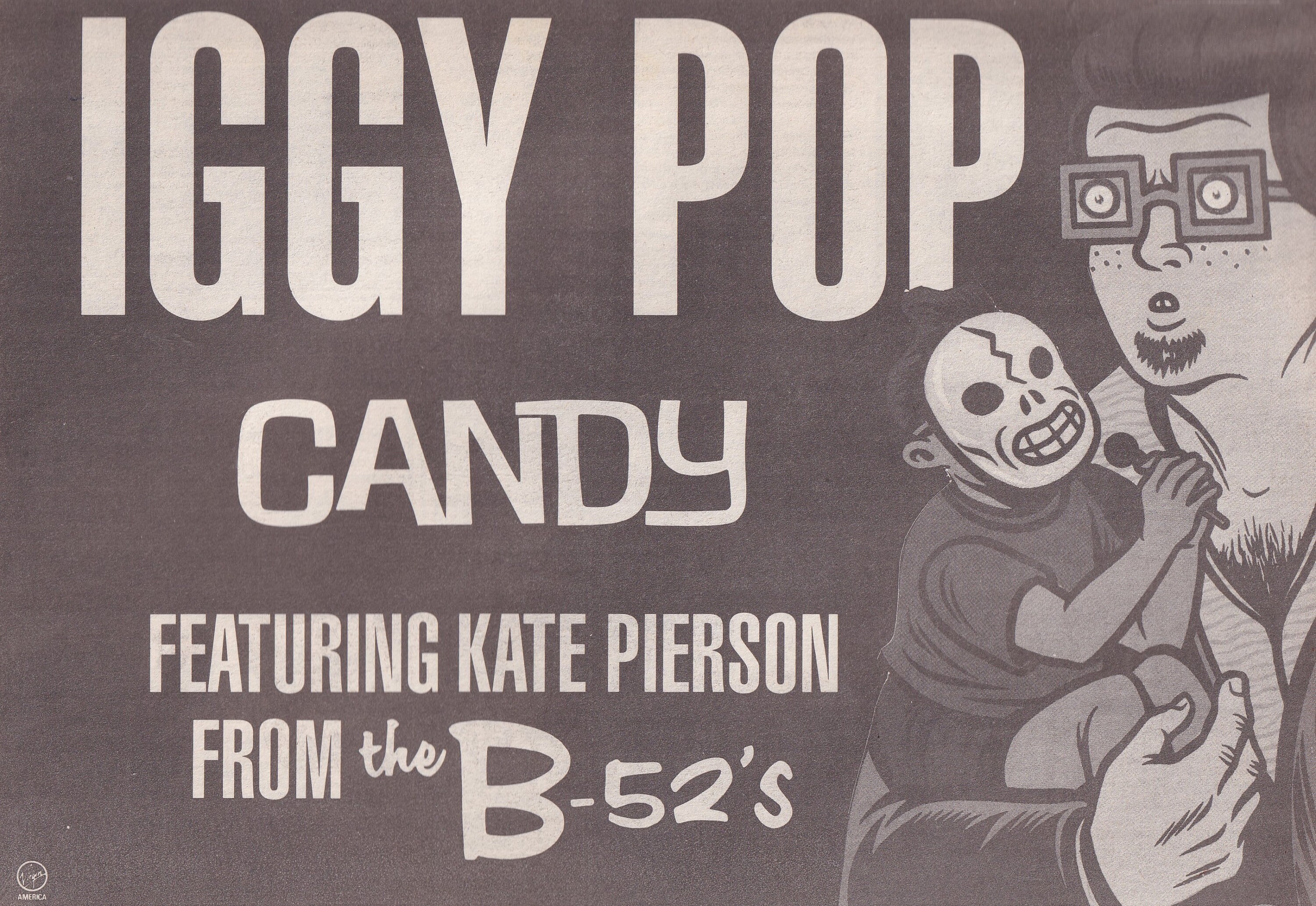 Original Vintage Mini Poster / Newspaper Clipping Iggy Pop Candy