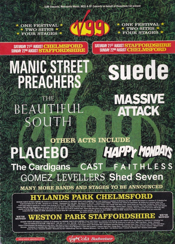 Original Vintage Mini Poster / Magazine Clipping - V99 Festival