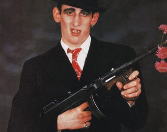 Originele vintage miniposter/knipsel uit tijdschrift - Shane MacGowan als Lucky Luciano, Kerstmis 1988