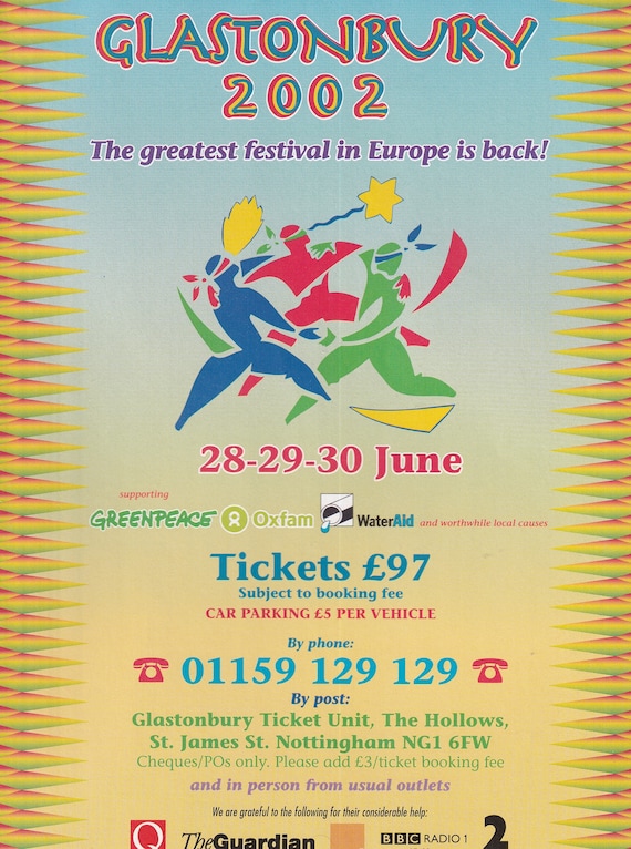 Original Vintage Mini Poster / Magazine Clipping - Glastonbury
