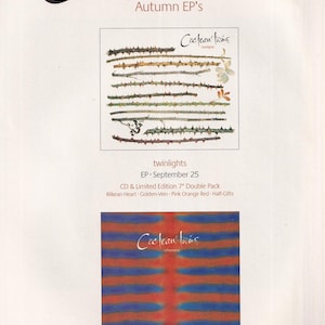 Original Vintage Mini Poster / Zeitschriftenausschnitt - Cocteau Twins - Autumn EP's