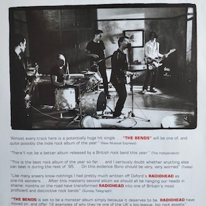 Mini poster originale d'epoca / ritaglio di rivista - Radiohead - The Bends