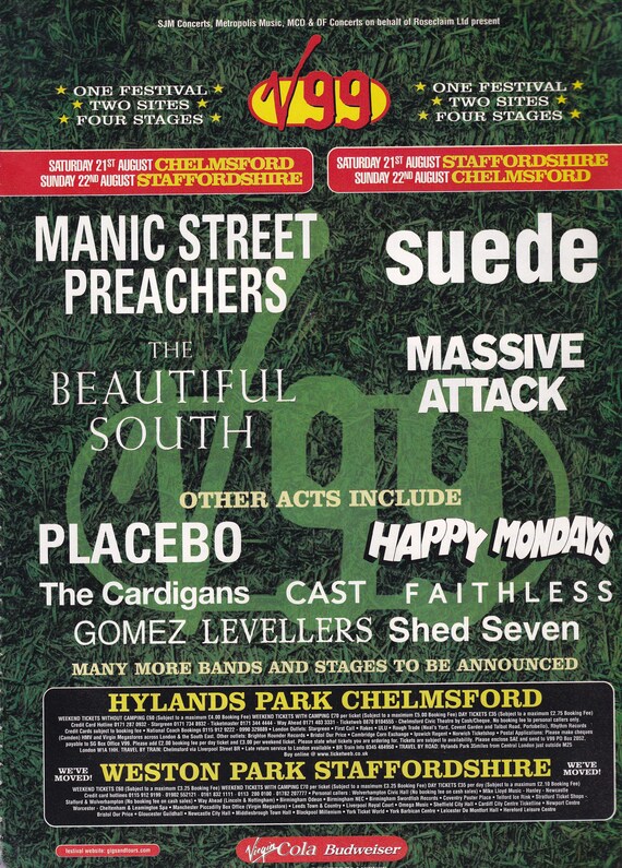 Original Vintage Mini Poster / Magazine Clipping - V99 Festival