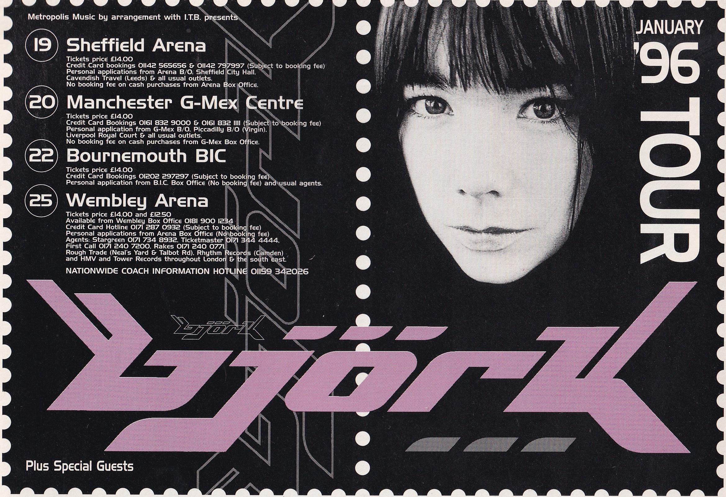 Original Vintage Mini Poster / Magazine Clipping - Bjork 1996 UK