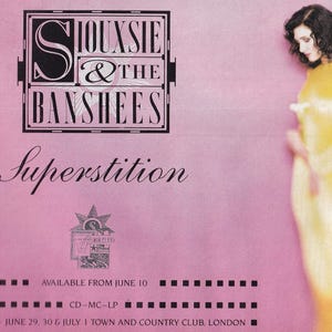 Mini poster vintage original / Coupure de magazine - Siouxsie & The Banshees - Superstition