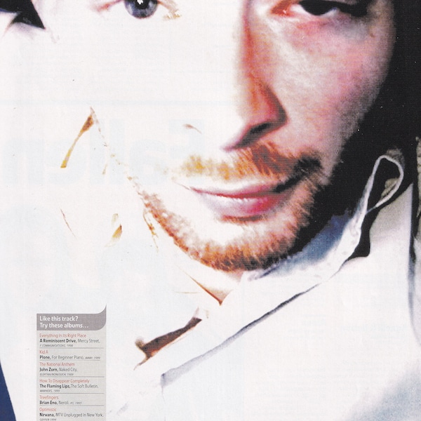 Original Vintage Mini Poster / Magazine Clipping - Thom Yorke (Radiohead), London, 2000