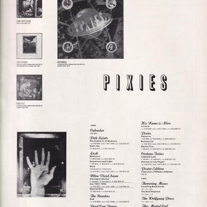 Póster vintage original en miniatura/recorte de revista: Pixies - Bossanova / Lanzamientos de 4AD 1990