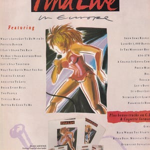Mini poster vintage originale / ritaglio di rivista - Tina Turner - Tina Live In Europe