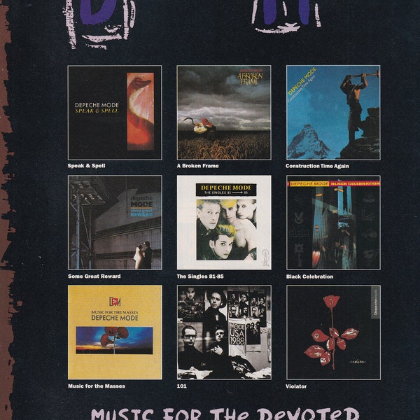 Original Vintage Mini Poster / Magazine Clipping - Depeche Mode - Music For The Devoted (Back Catalogue)