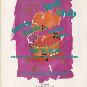 Original Vintage Mini Poster / Magazine Clipping - Tom Tom Club - Boom Boom Chi Boom Boom