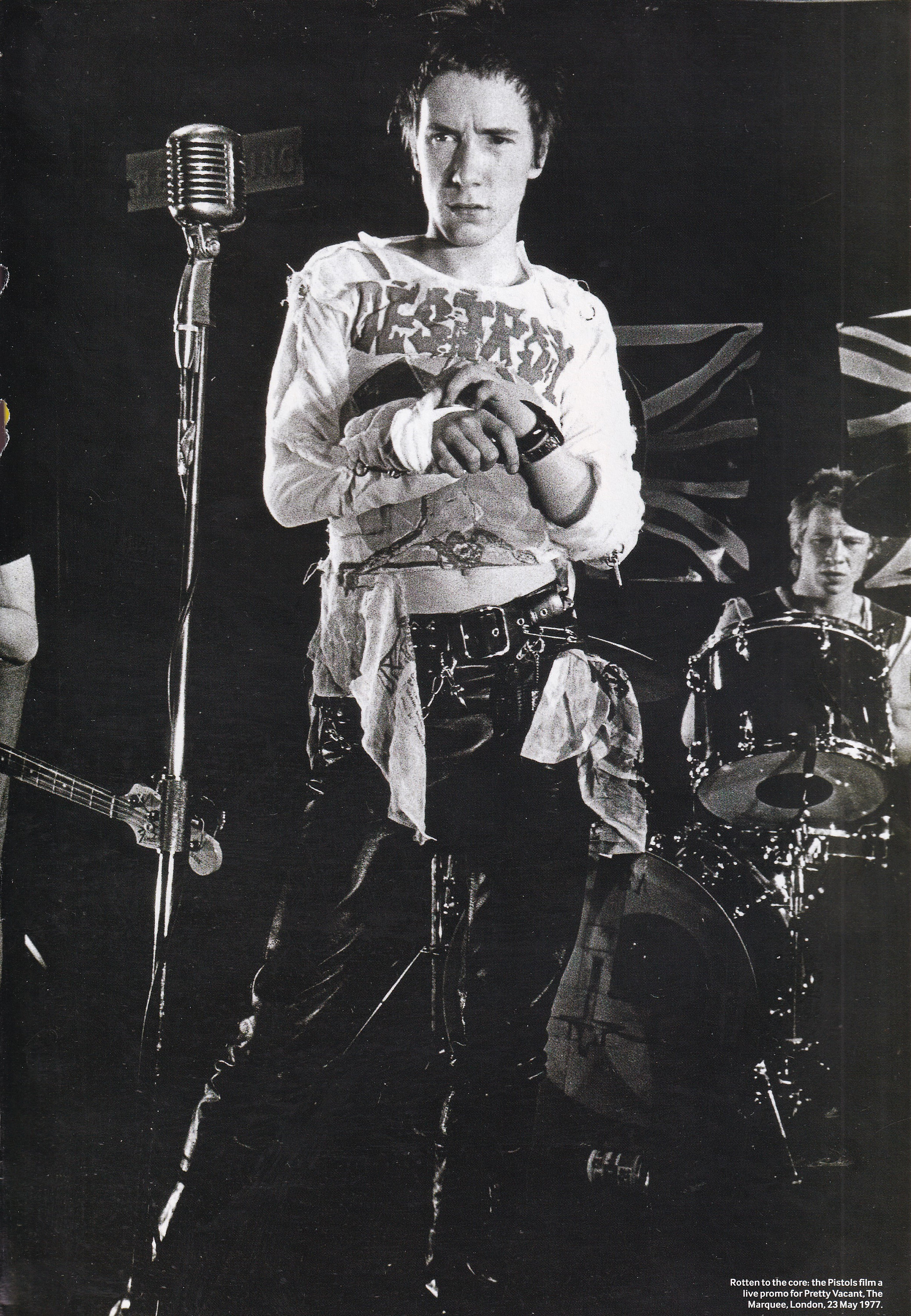 Original Vintage Mini Poster / Magazine Clipping - Johnny Rotten
