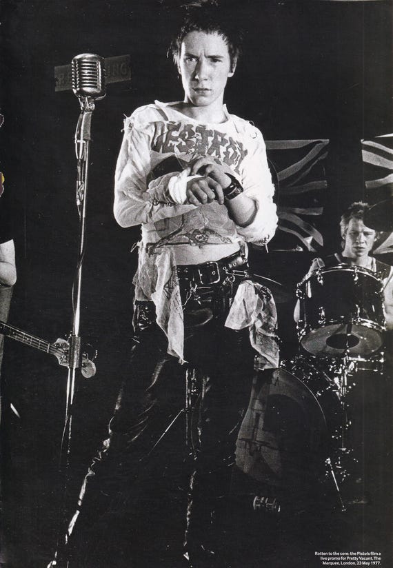 Original Vintage Mini Poster / Magazine Clipping - Johnny Rotten