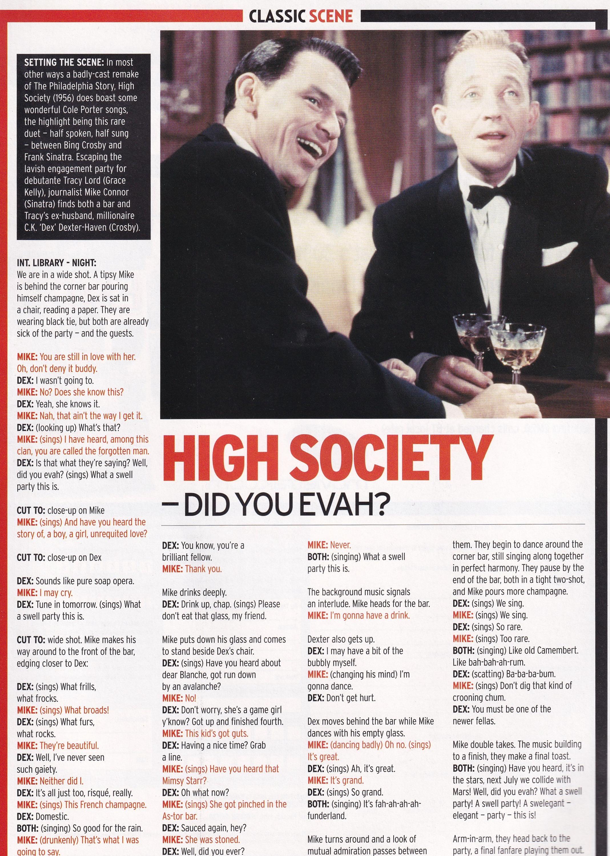 Original Vintage Mini Poster / Magazine Clipping - High Society (Classic Scene)