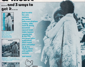 Vintage Woodstock Mini Poster: 3 Days of Peace & Music