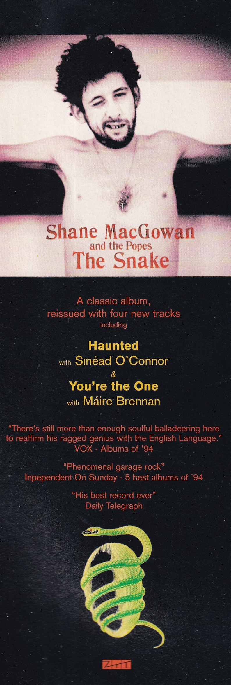 Shane Text Original Vintage Mini Poster / Magazine Clipping - Shane Macgowan and ...