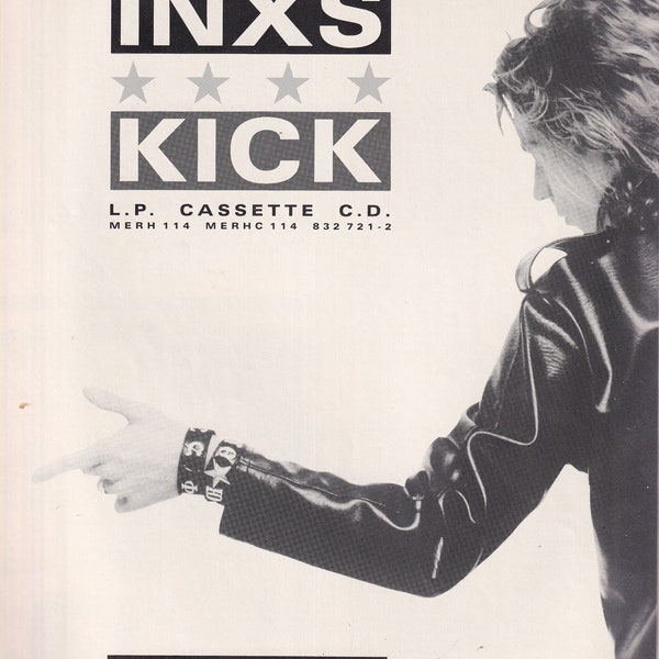 Original Vintage Mini Poster / Magazine Clipping - INXS - Kick
