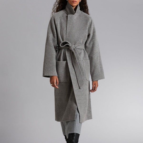 Cashmere Coat Cashmere Long Coat for Women Cashmere Coat Wool Coat Trench Coat Gray Cashmere Winter Coat Women Long Winter Coat Women Coat