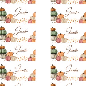 Pumpkin Place Card Template - Customizable (flat and Folded Styles) - Etsy