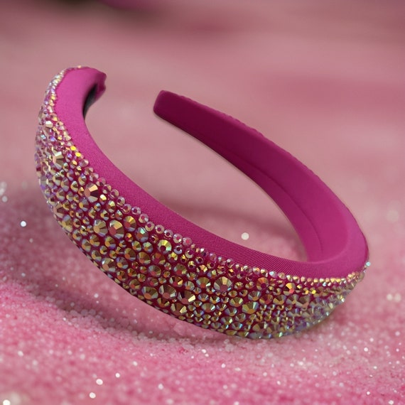 Barbie Pink Crystal Embellished Hairband Barbie Crystal Bow Hair Band with Barbie Charm - Light Pink  main image 3