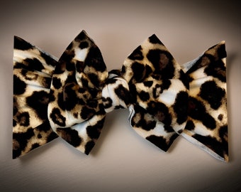 Leopard Print Knit Headwrap: Baby to Toddler