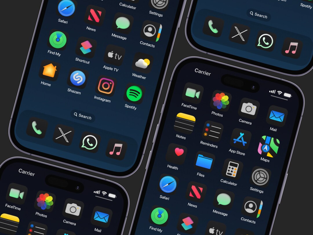 28 Dark Icons Ios 17 Icon Pack Ios Dark Mode Ios Icon iPhone Icon Ios