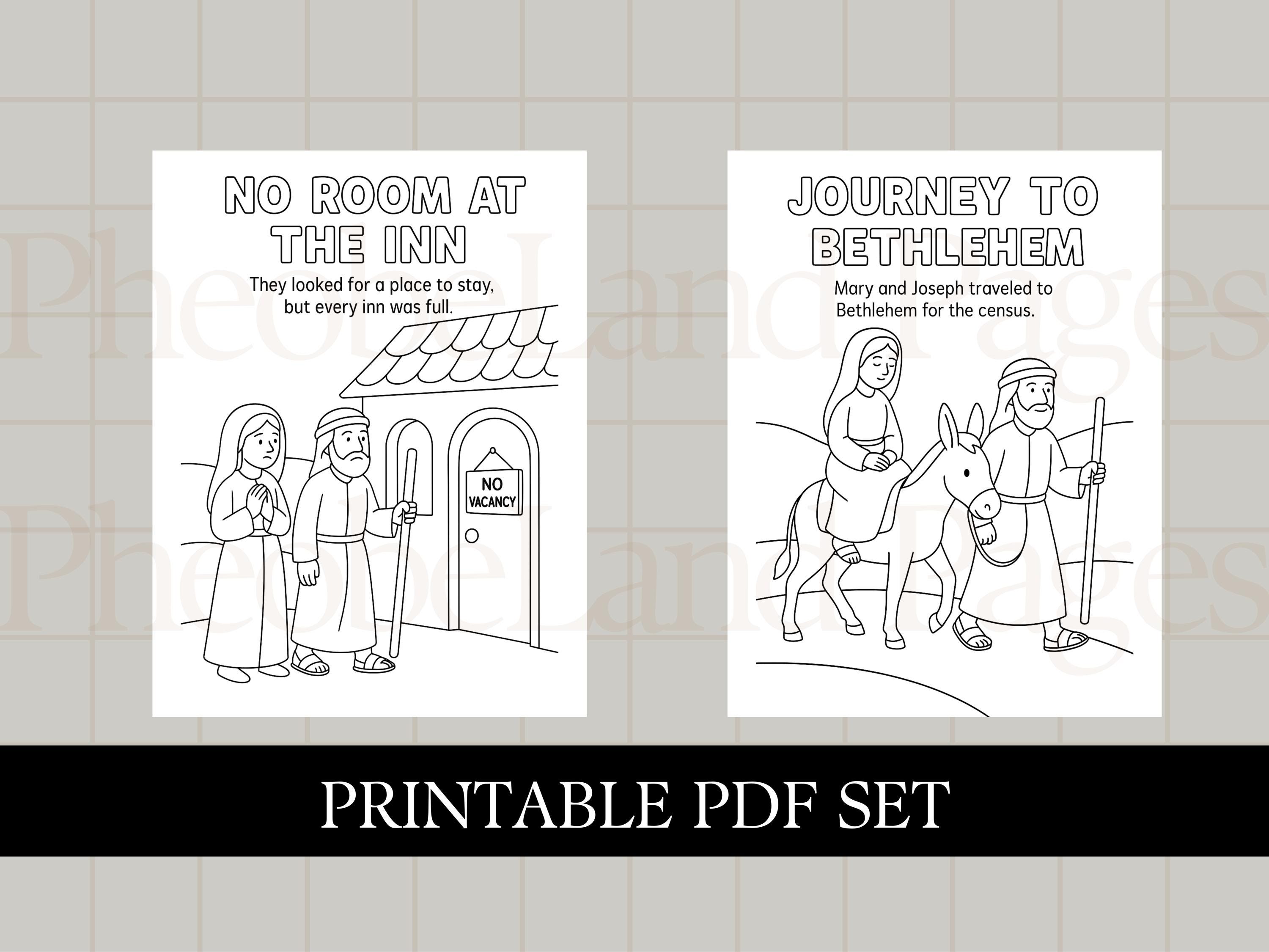 The Story of Jesus’ Birth Coloring Pages | 10-page Nativity Printable ...