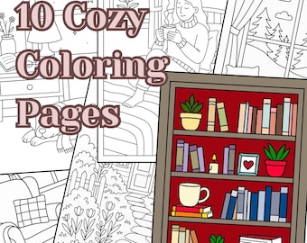 Cozy Coloring Book: 10 Hygge-Inspired Pages (Digital Download)