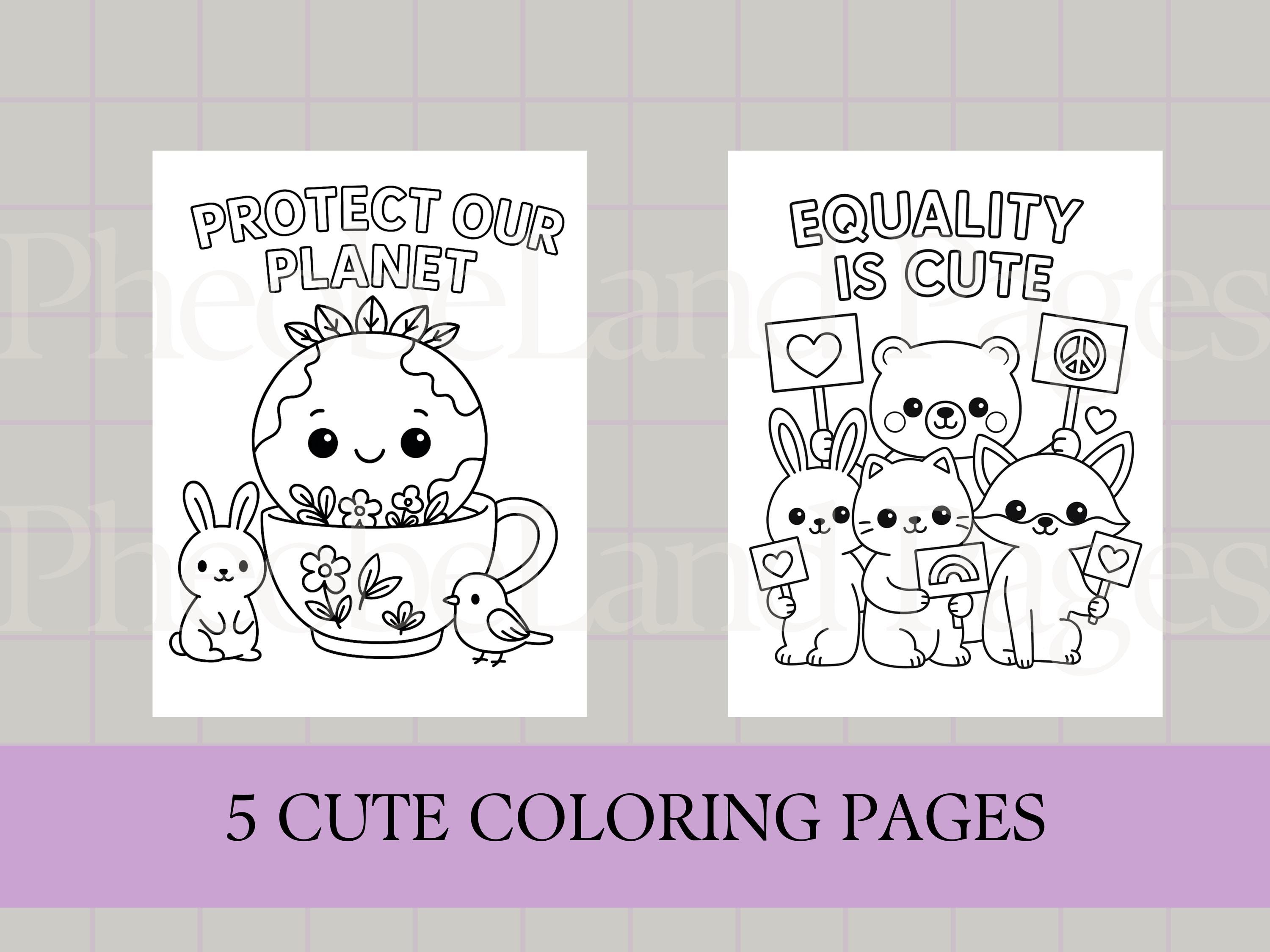 Activism Coloring Pages Equality, Protect Planet, Voting, Inclusivity ...