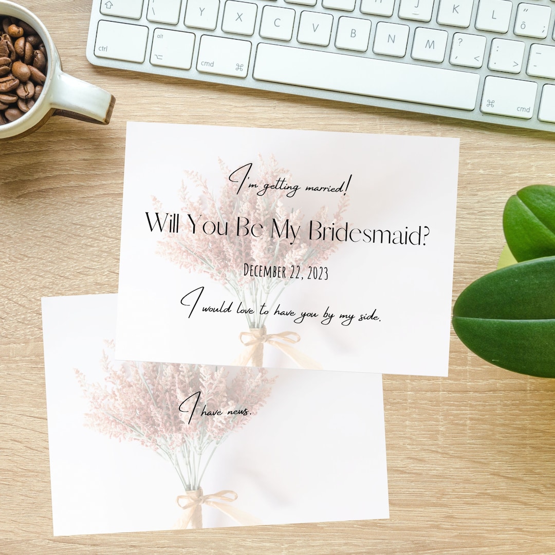 Will You Be My Bridesmaid Card, Printable Bridesmaid Card, Will You Be