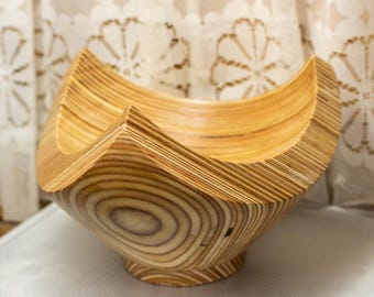 Handmade Birch Plywood Bowl – Layered Wooden Decorative Bowl, Made in Estonia