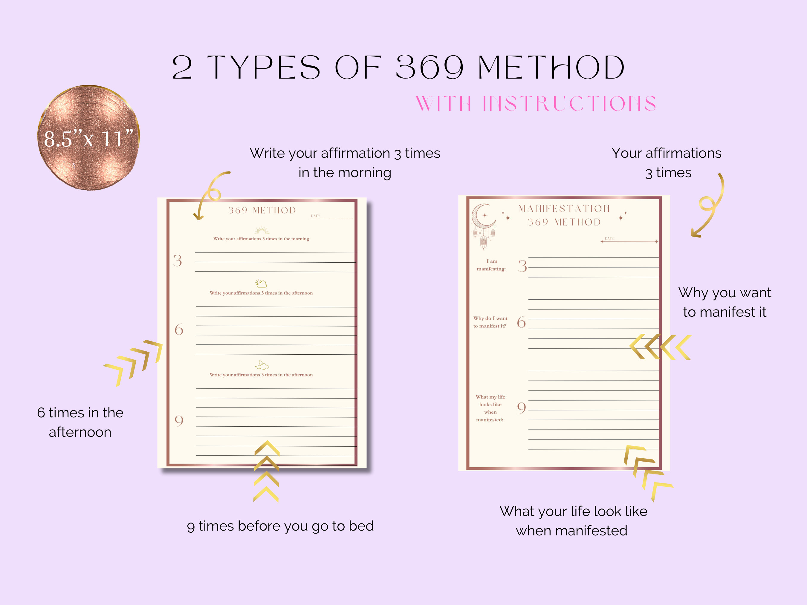 369 Manifestation Journal | 369 Method Template | Manifestation Kit ...