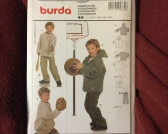Burda 9860 Hoodie, jacket and pants pattern. Uncut with FF