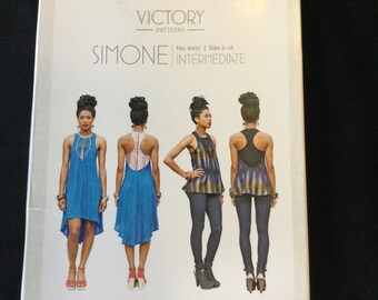 Victory Patterns - Simone tank dress and top size 2-16