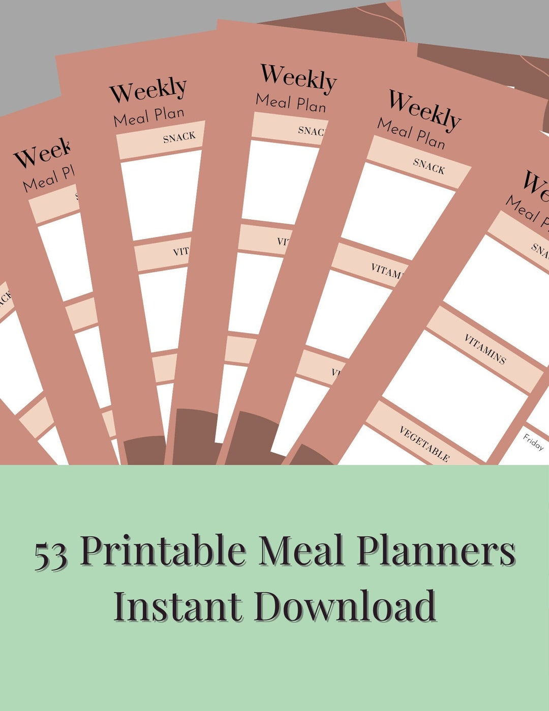 Printable Weekly Meal Planner Digital Download Meal Planning 8.5x11 - Etsy