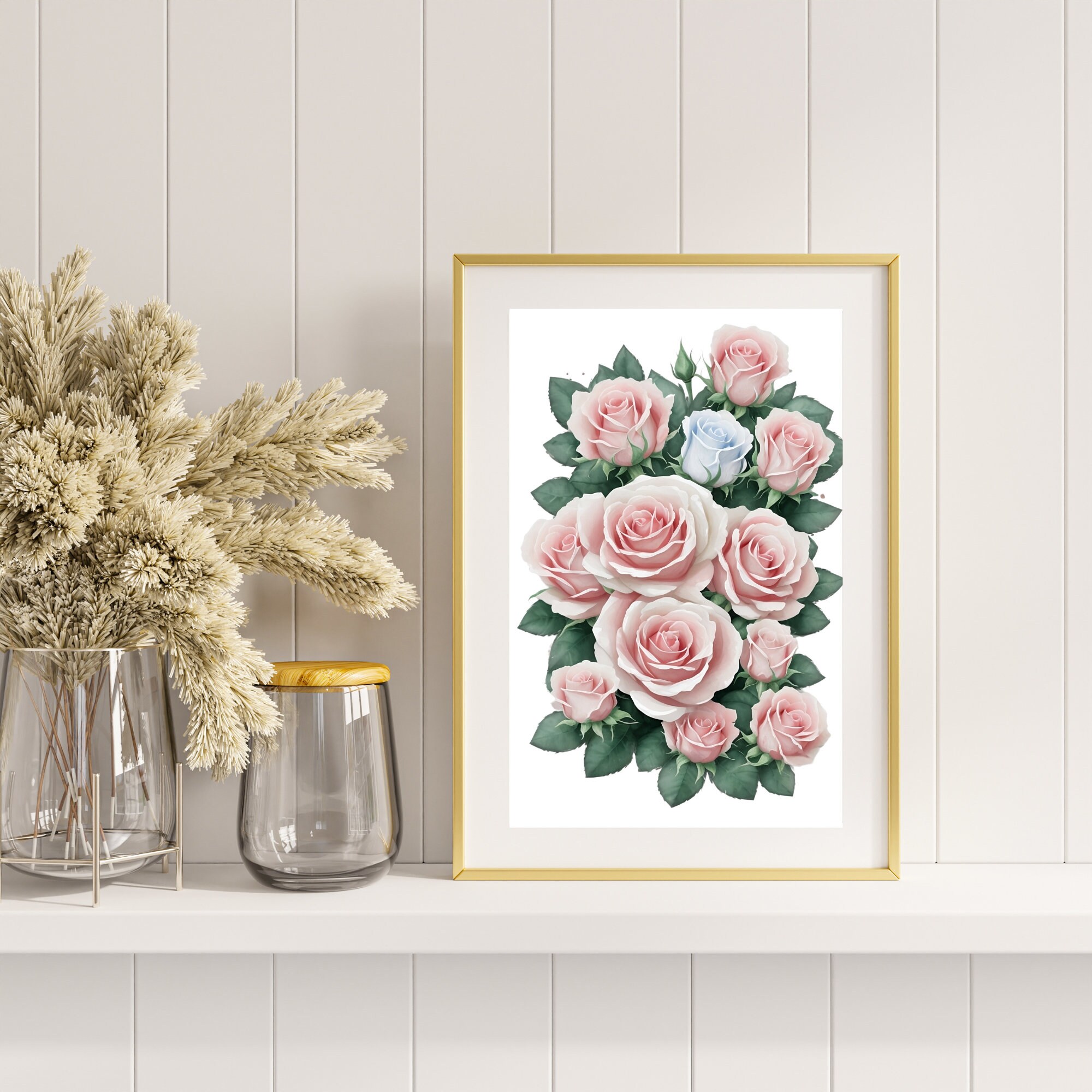 Pink Dusty Rose Wall Art Flower Market Print Roses Floral Etsy