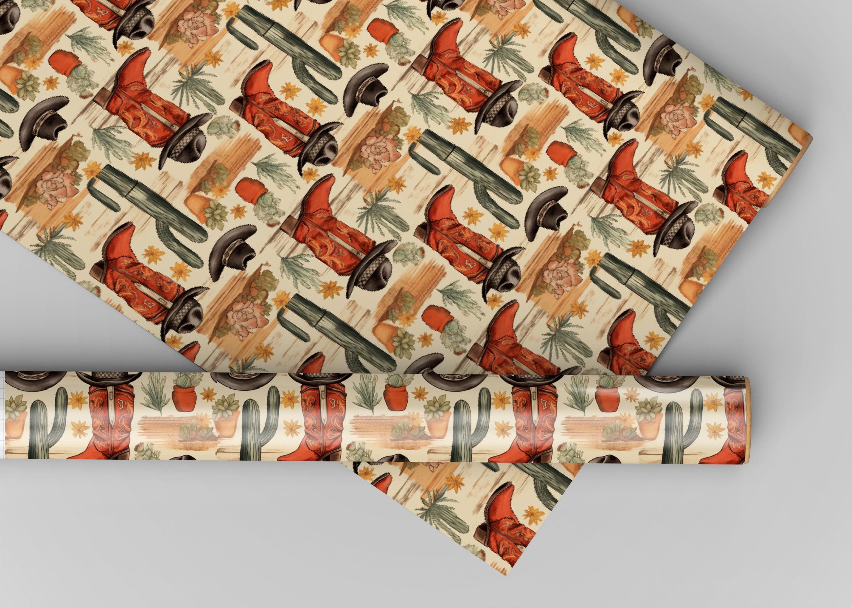 Western Wrapping Paper, Cowboy Gift Wrap, Western Gift Wrap, Farm